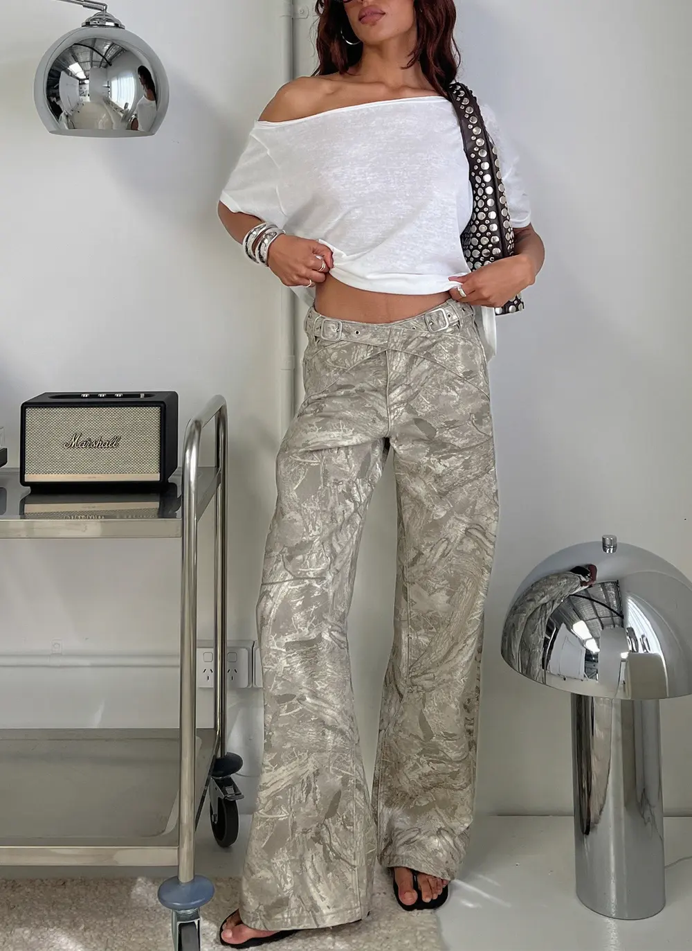 Mckinley Mid Rise Wide Leg Jeans Camouflage