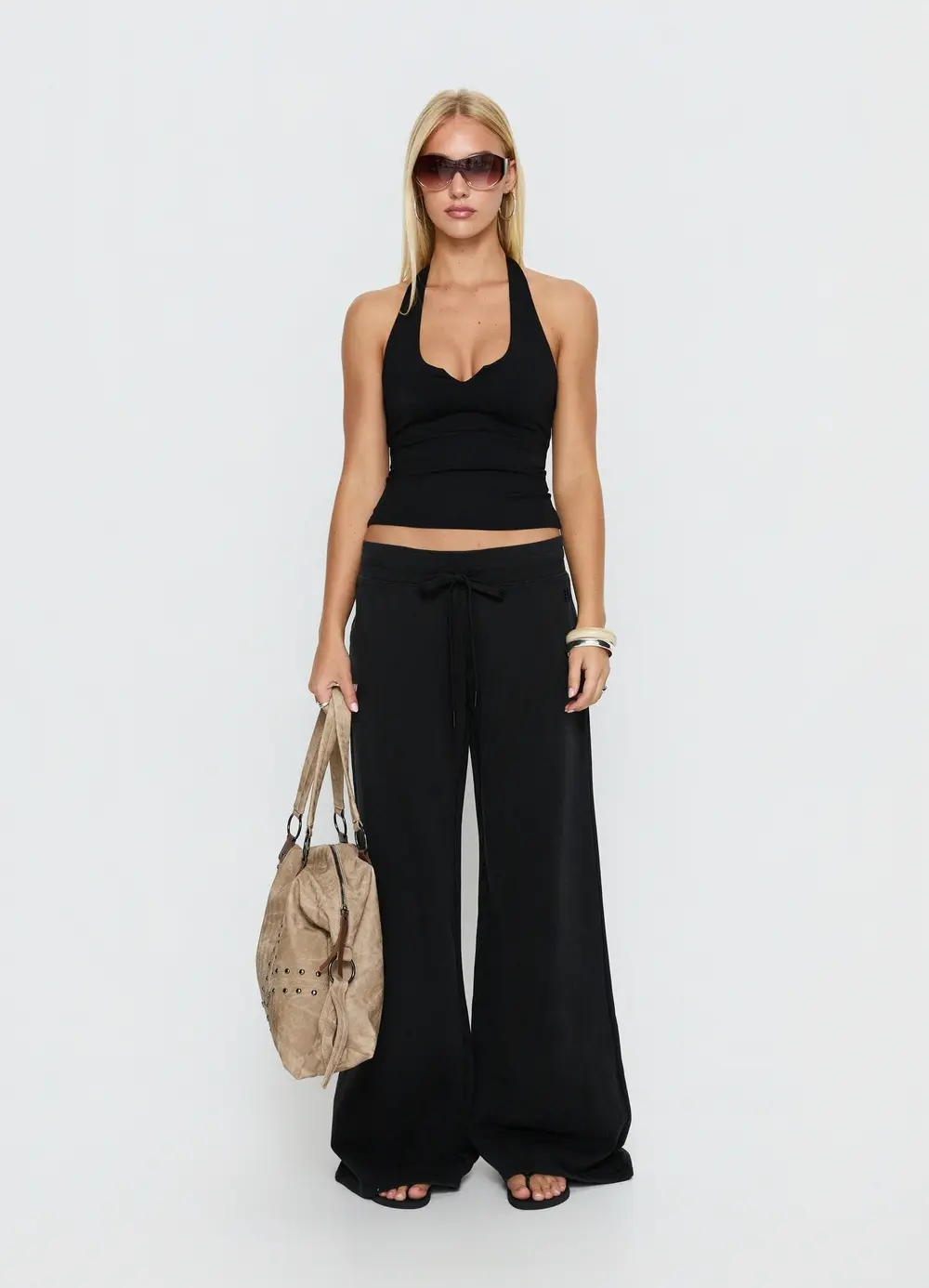 Dodie Wide Leg Pants Washed Black