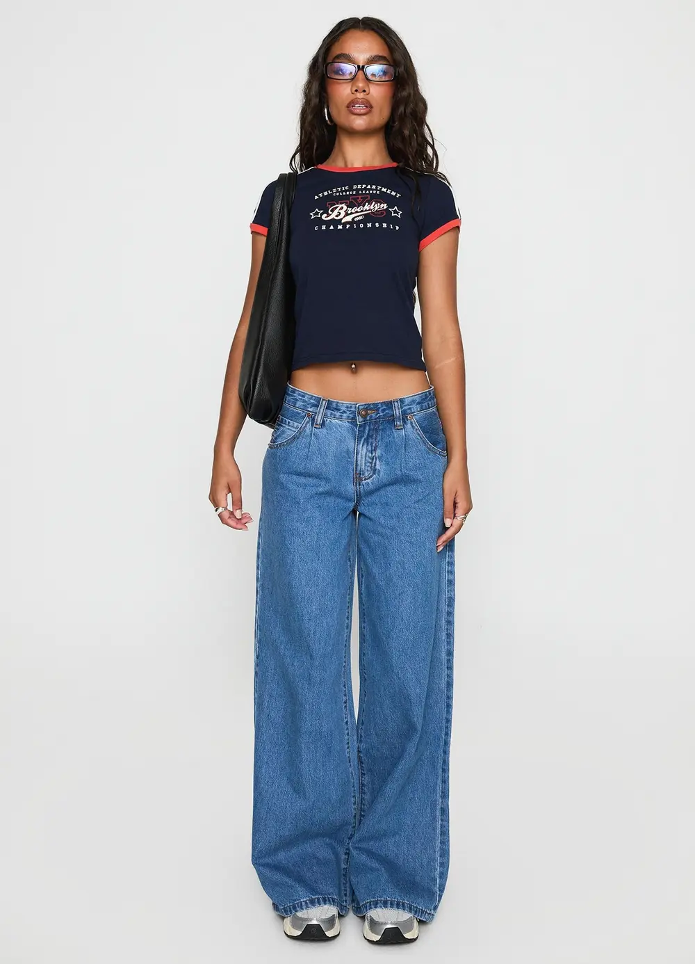 Supercut Low Rise Baggy Pleat Jeans Mid Blue