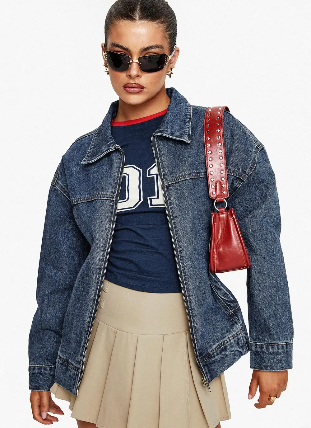 Goldsmith Denim Bomber Jacket Mid Wash