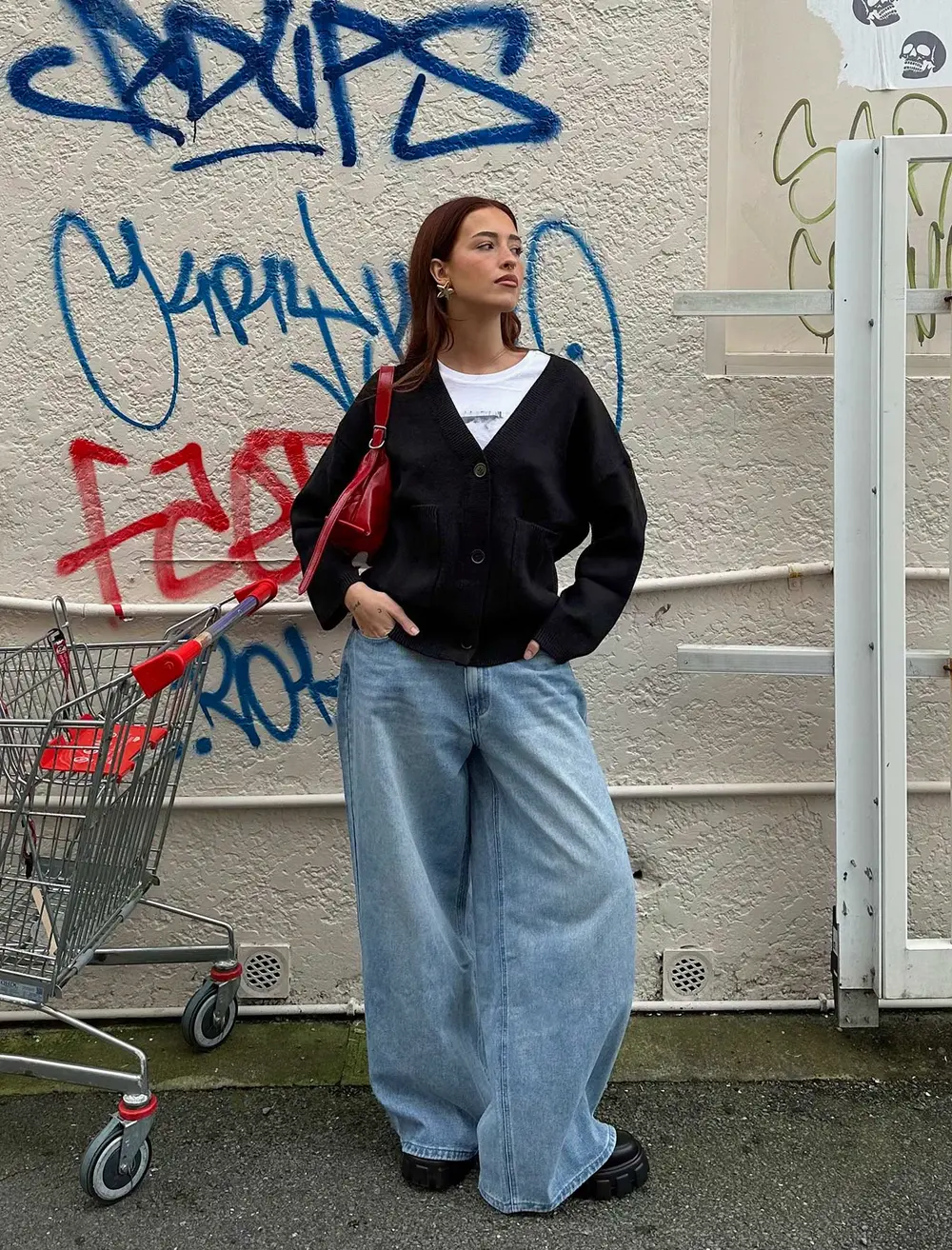 Naylor Mid Rise Wide Leg Jeans Light Blue Wash