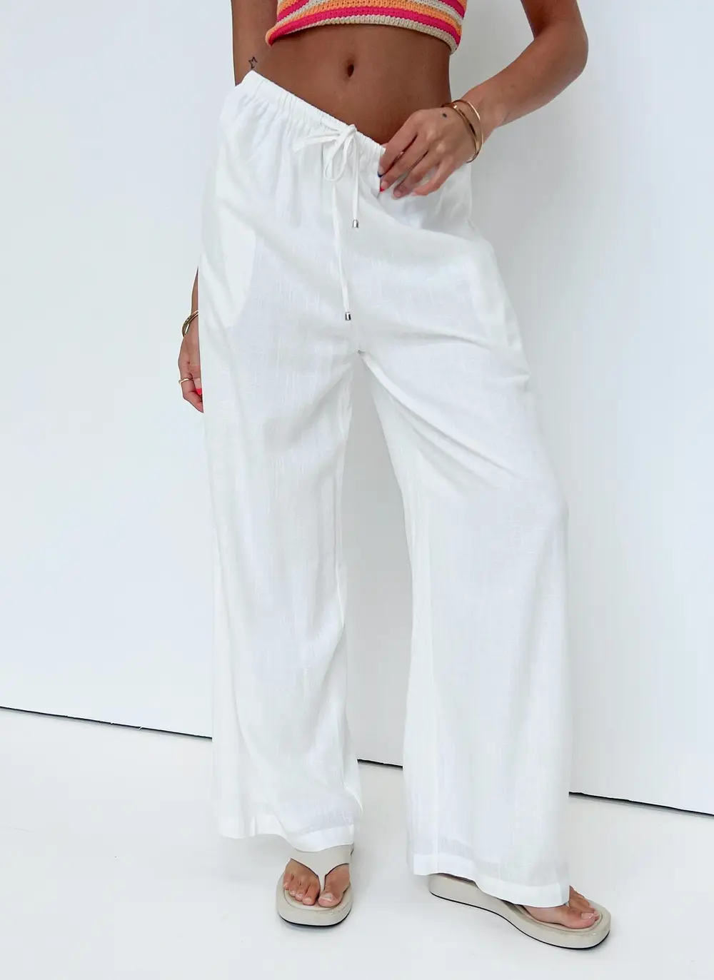 Ogilvie Linen Blend Pants White