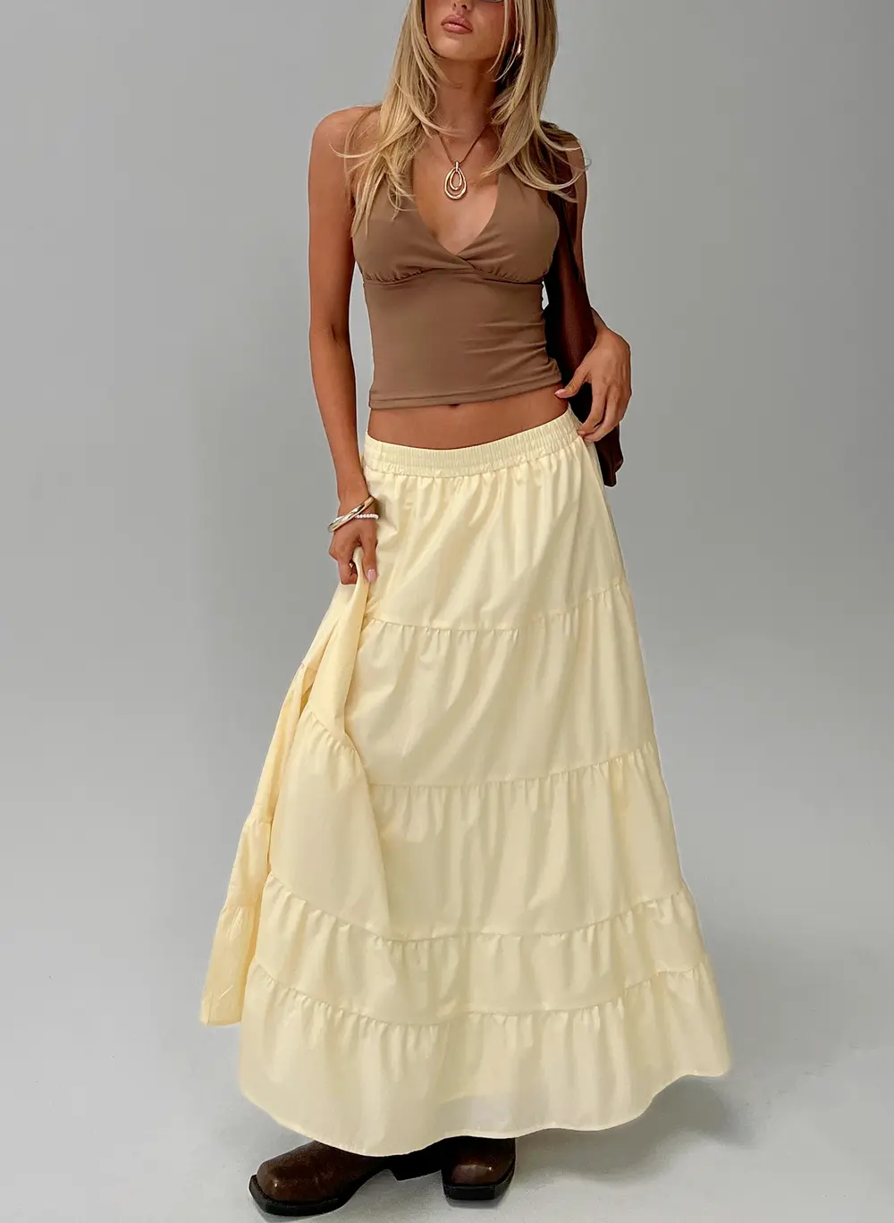 Garden Party Maxi Skirt Lemon