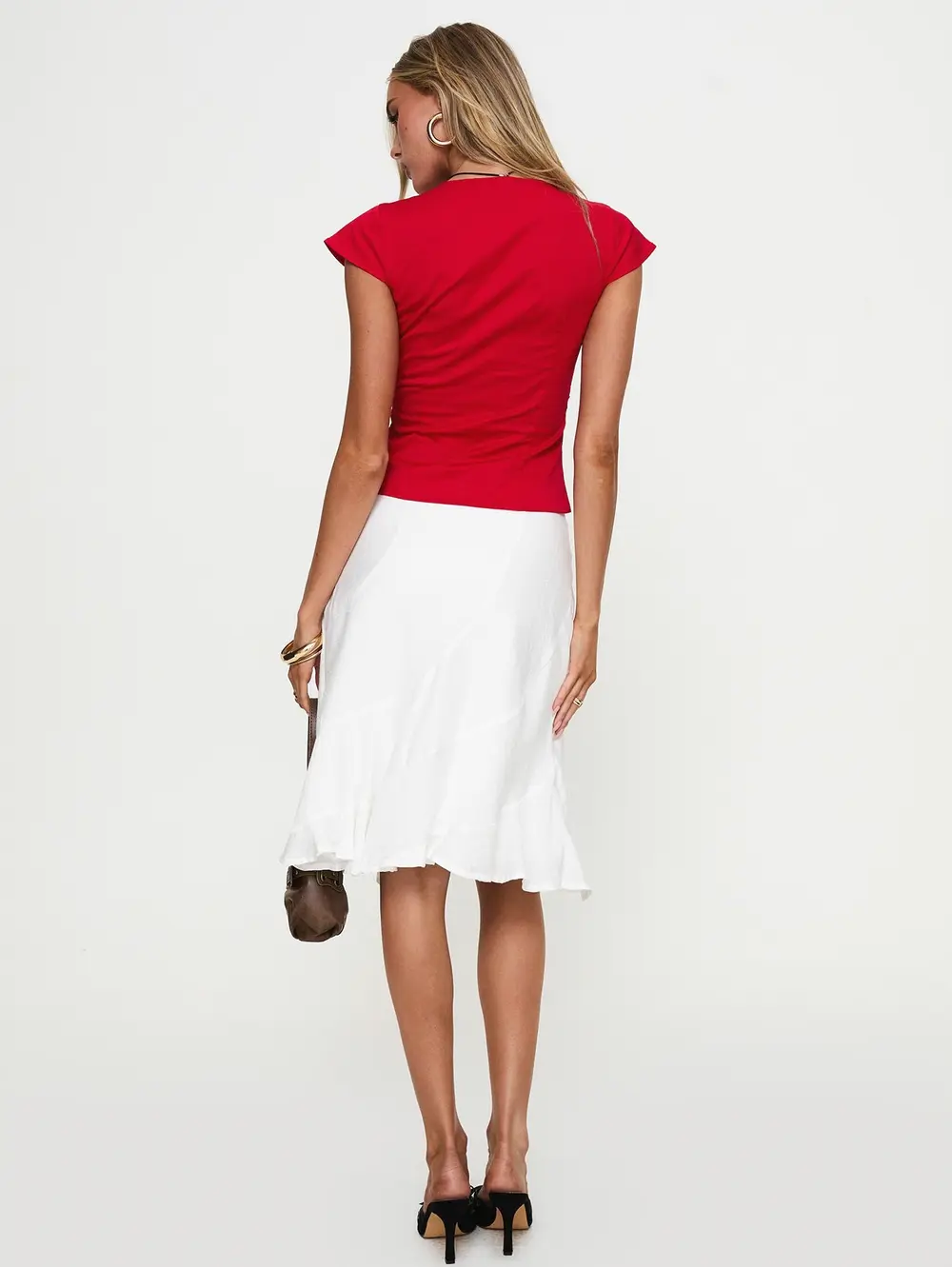 With Kindness Midi Skirt White