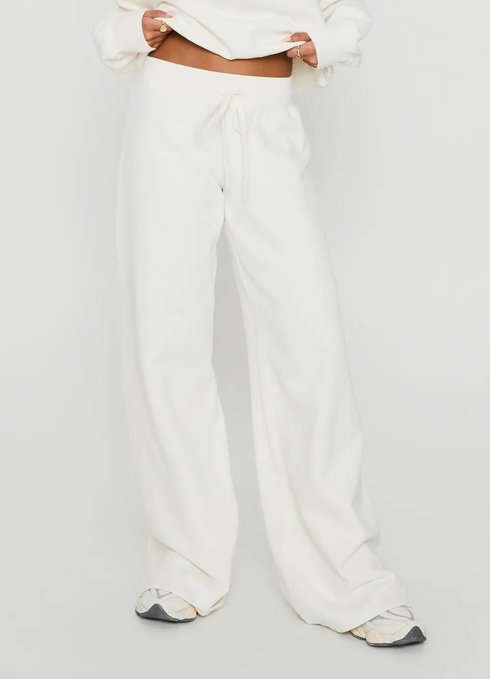 Dodie Wide Leg Pants Washed White