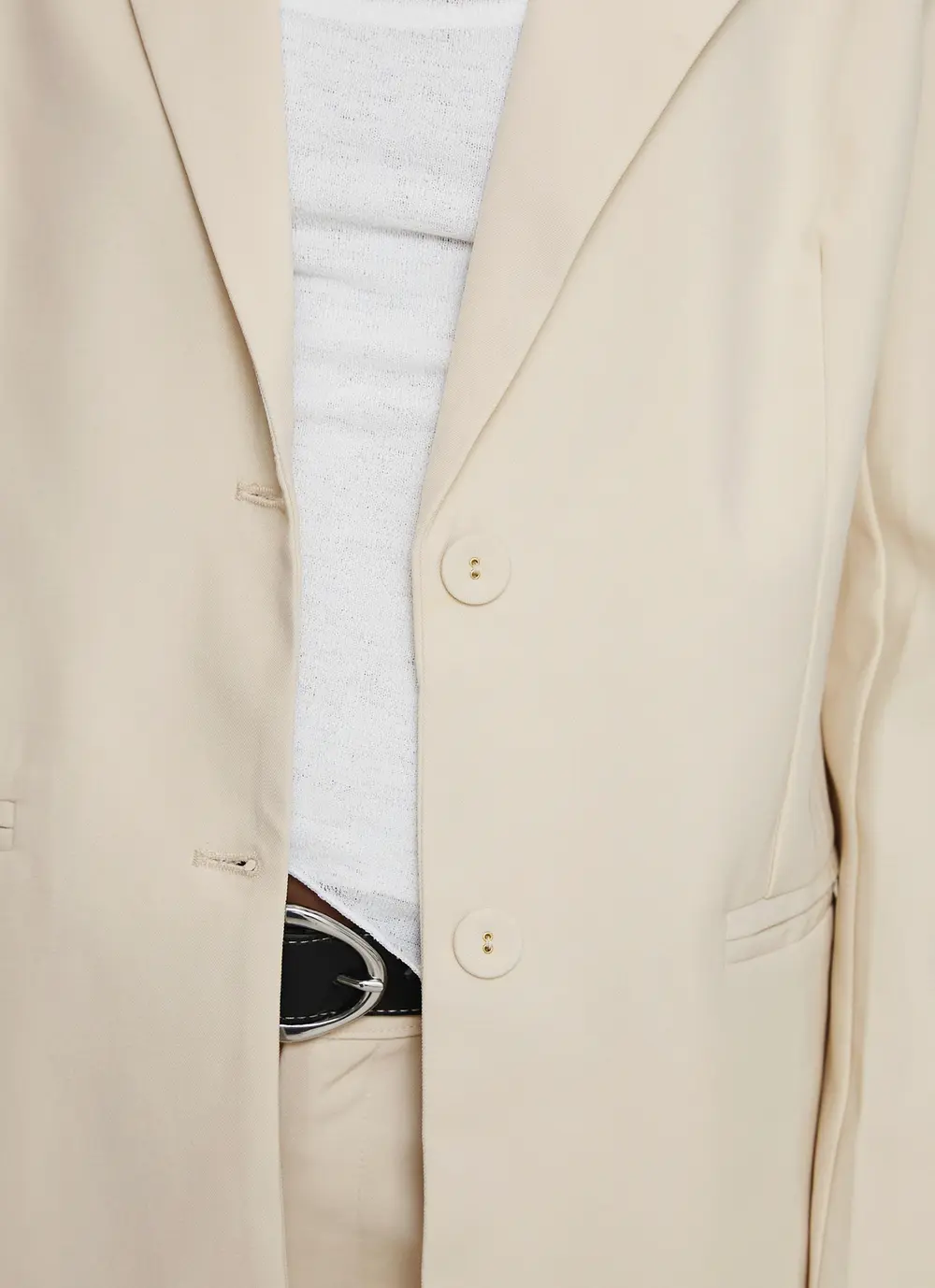 Crowd Pleaser Oversized Blazer Cream