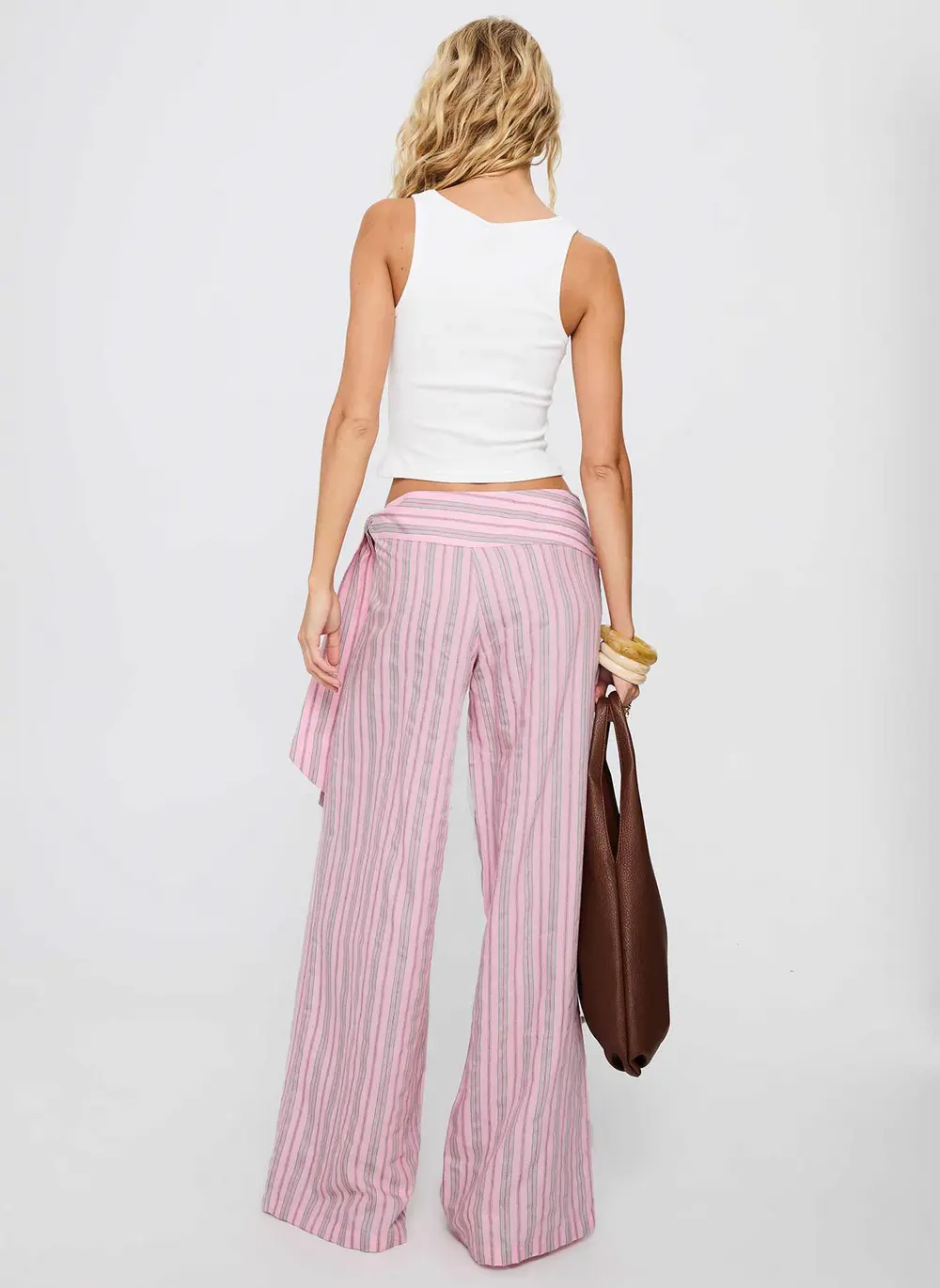 Wave Dancer Tie Pant Pink Stripe