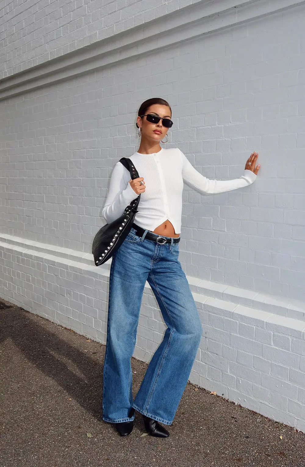 Serenitia Mid Rise Relaxed Jeans Mid Blue Wash