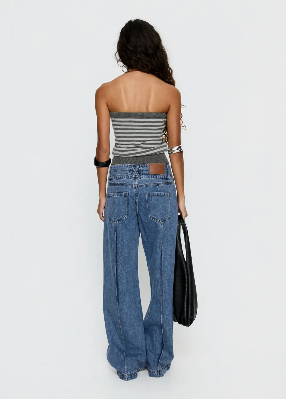 Hannalee Low Rise Wide Leg Jeans Mid Blue Wash