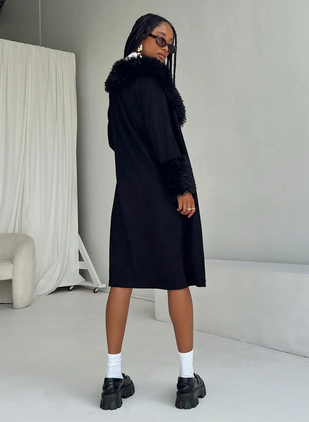 After Party Shearling Jacket Black