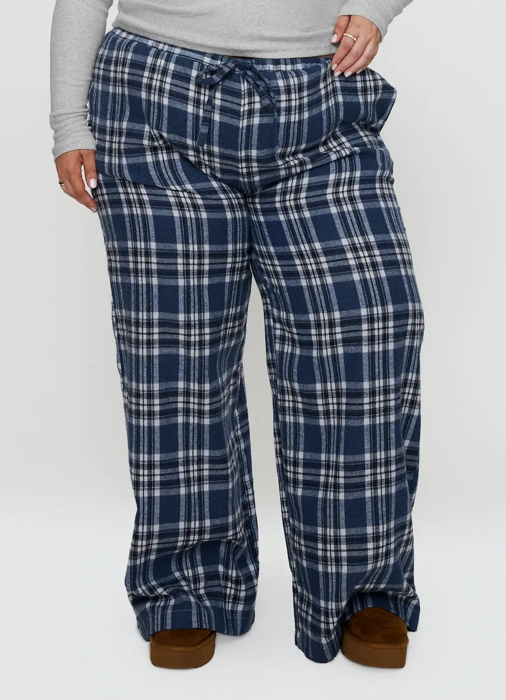In The Morning Sleep Pant Blue Check Curve
