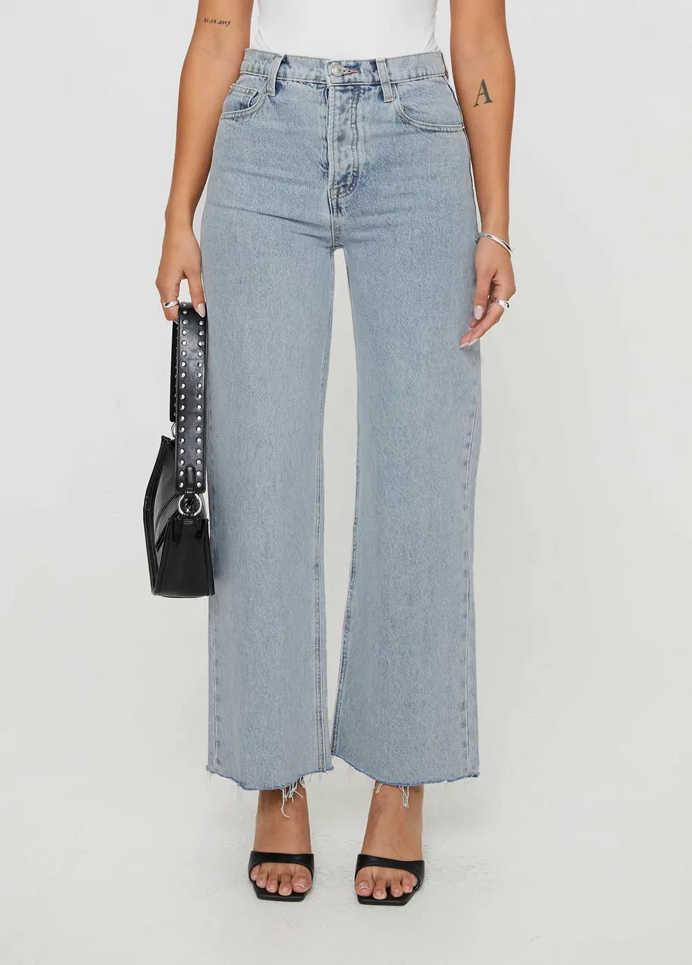 Fawcett High Rise Straight Leg Jeans Light Blue Wash