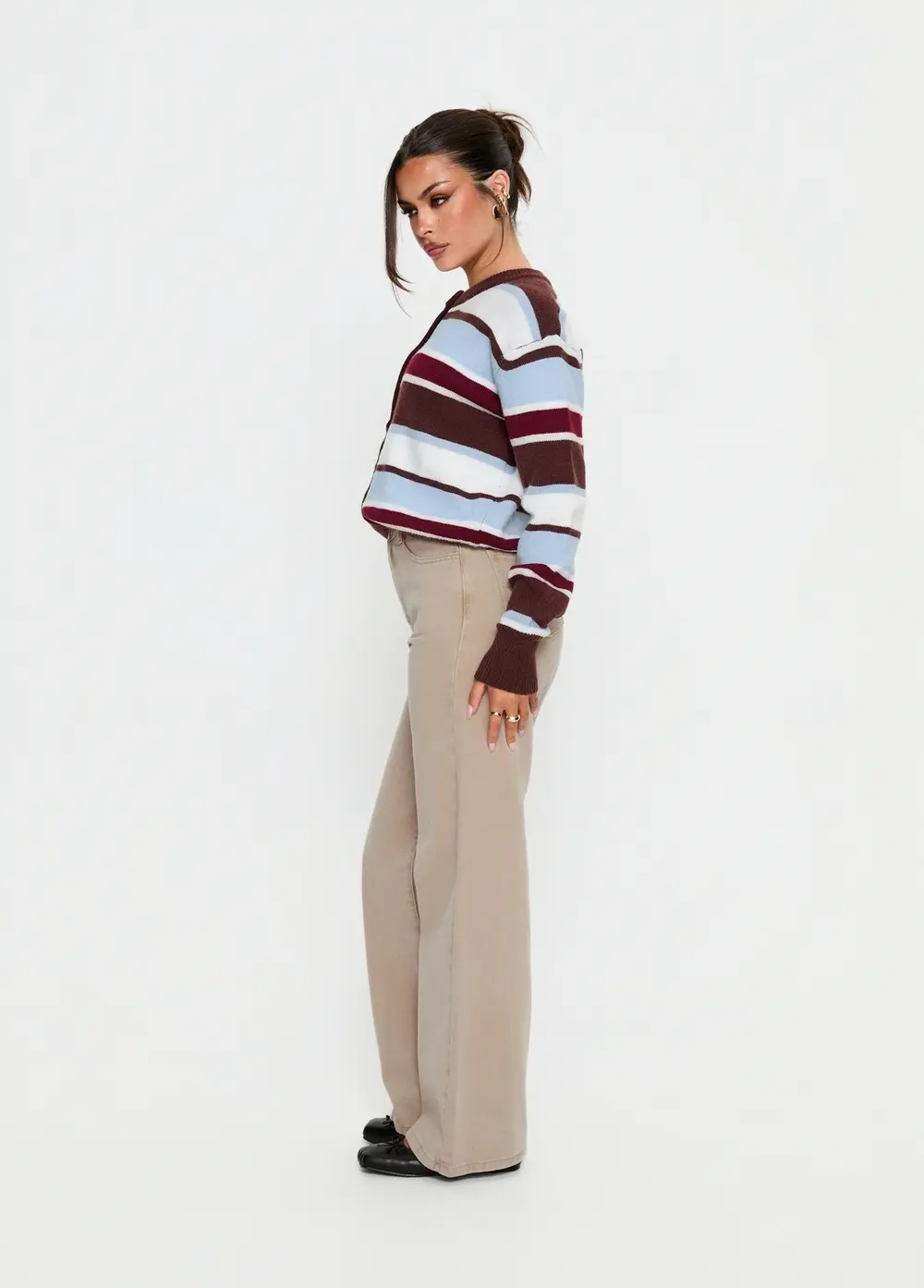 Nicolo High Rise Straight Leg Jeans Concrete