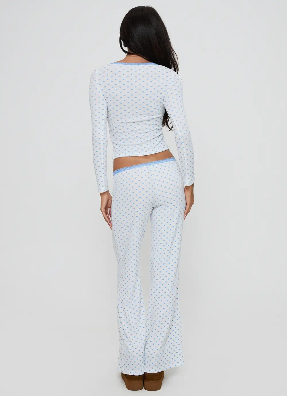 Whimsie Pointelle Sleep Pants Blue / White