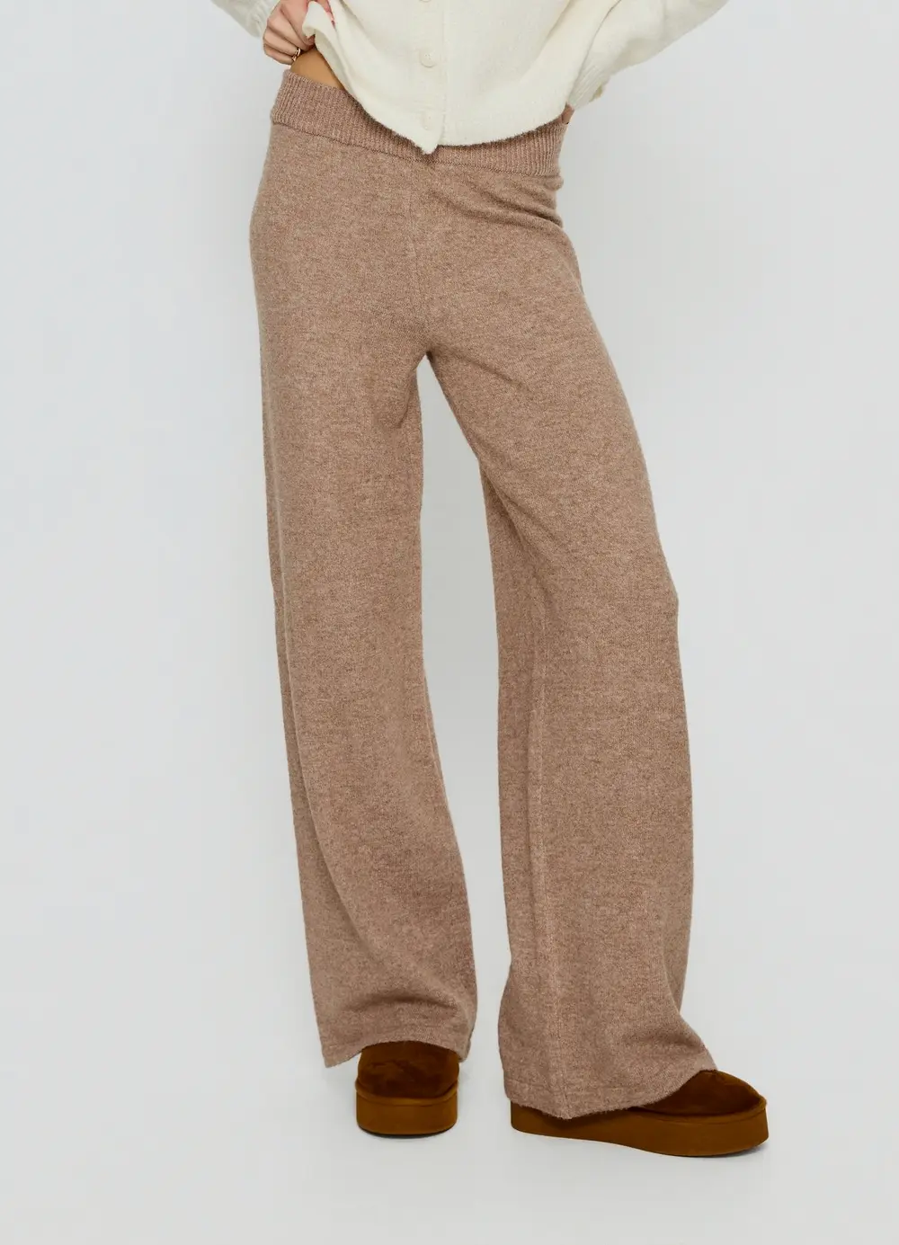 Bekki Wide Leg Knit Pant Mocha