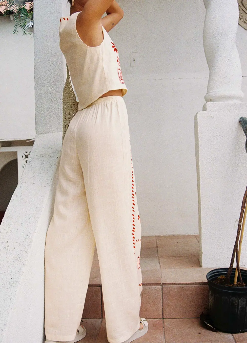 Grazia Pants Cream / Red
