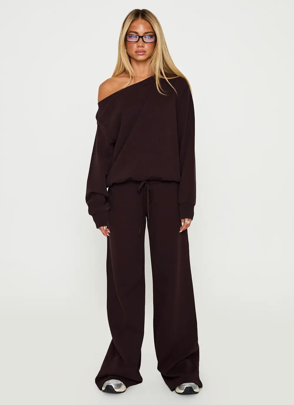 Dodie Wide Leg Pants Washed Brown
