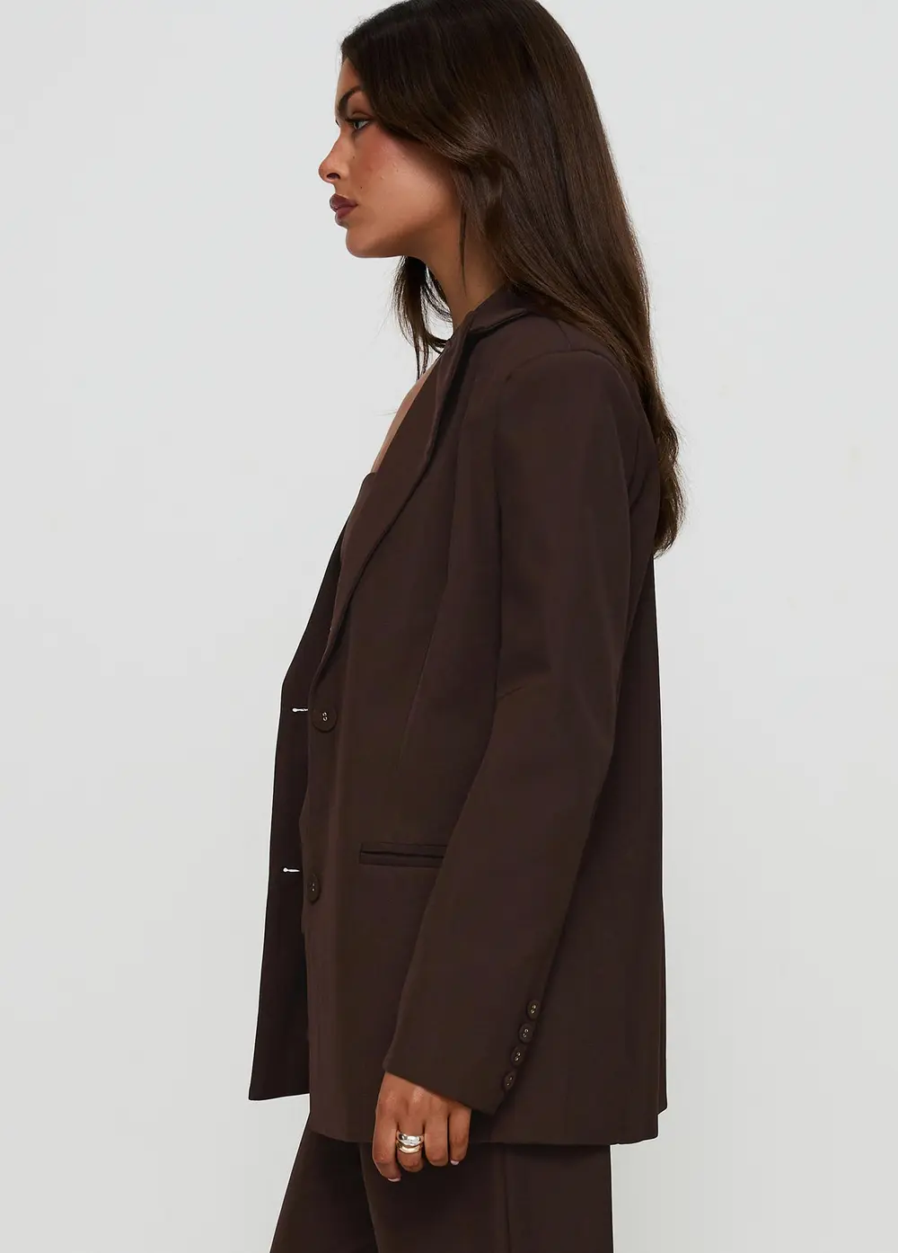 Crowd Pleaser Oversized Blazer Chocolate