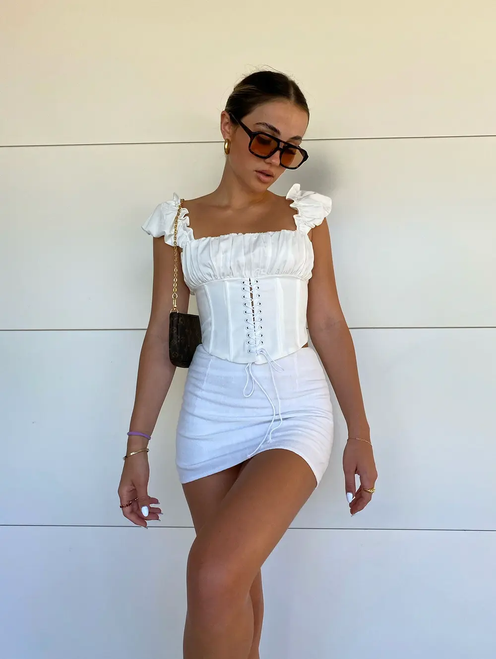 Selby Mini Skirt White