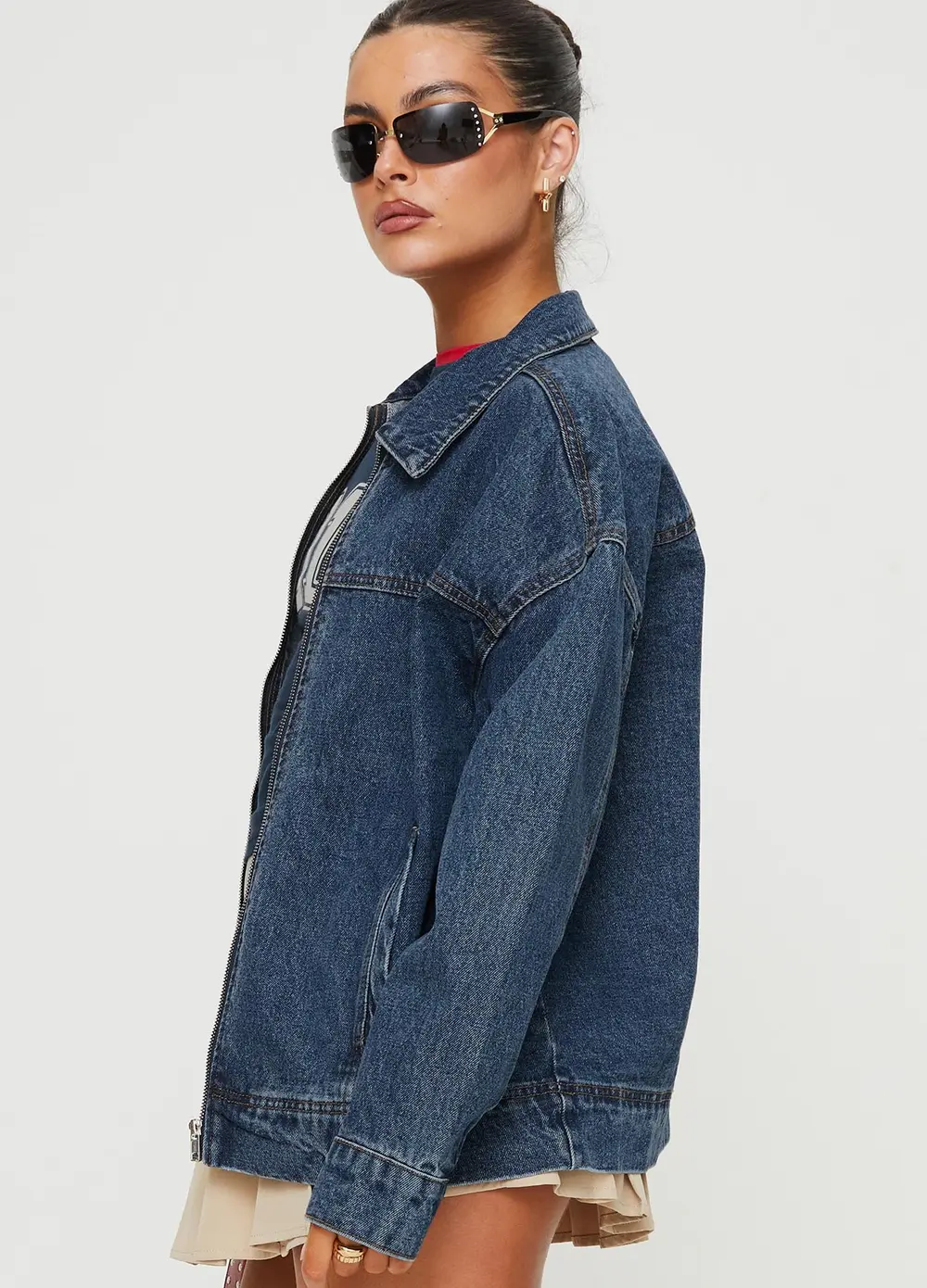 Goldsmith Denim Bomber Jacket Mid Wash