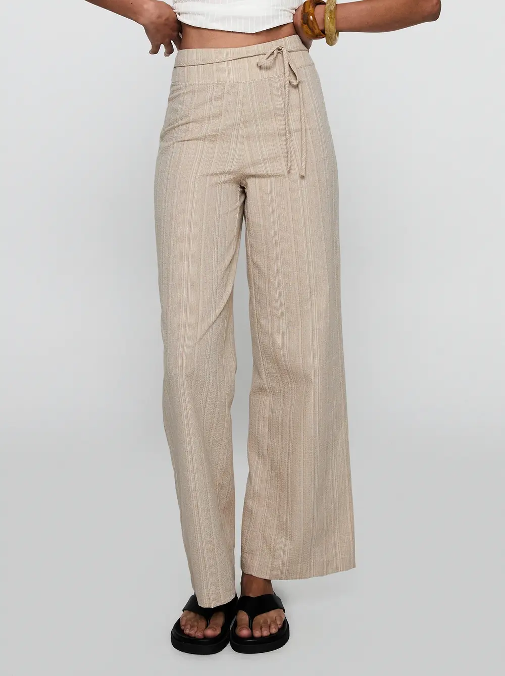Rush Hours Tie Up Pants Beige