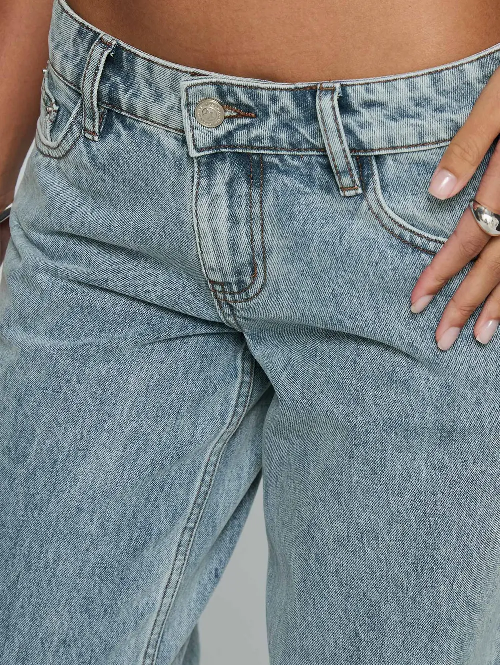 Ellanor Low Rise Straight Leg Light Blue