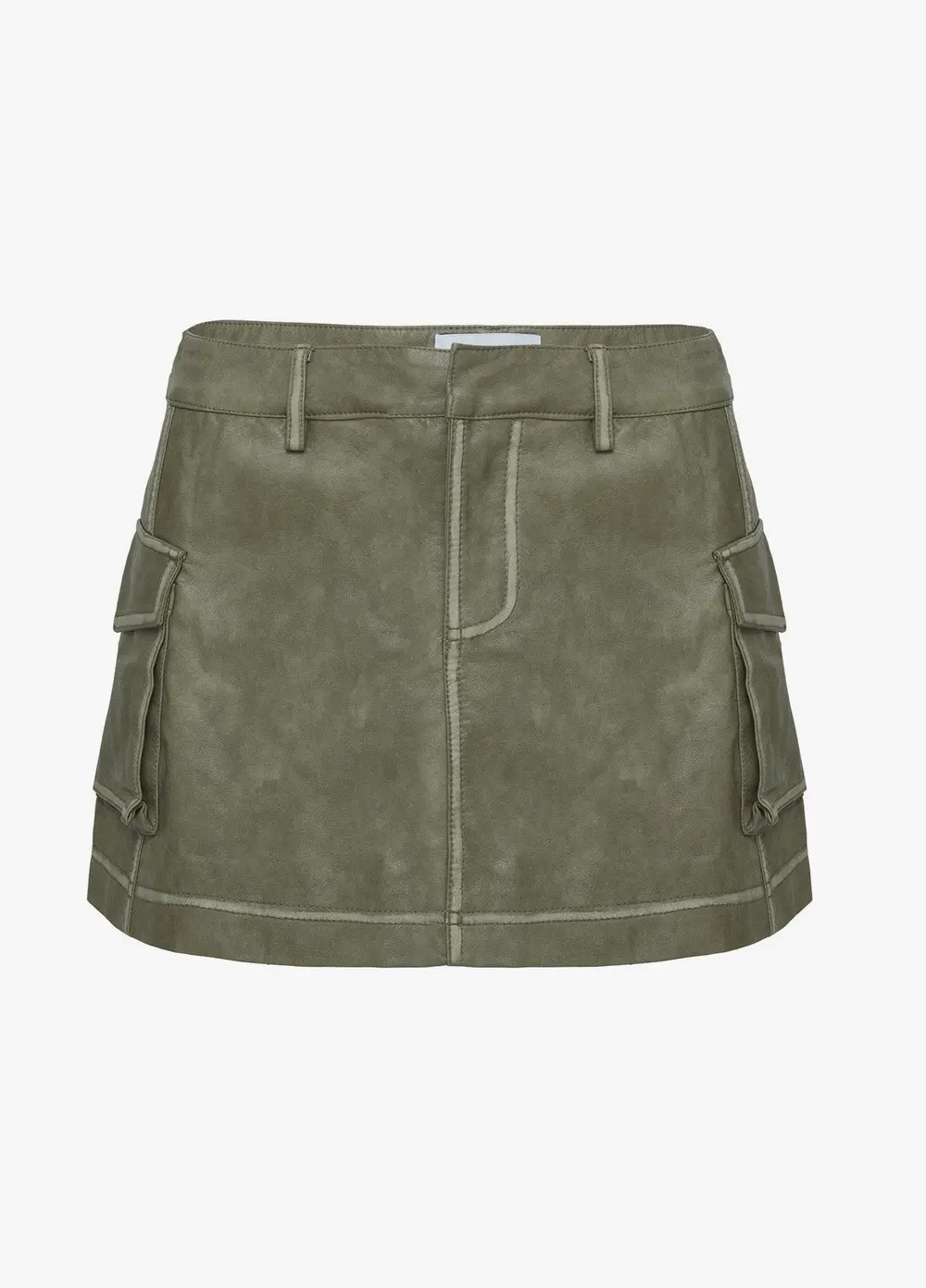 Tanza Faux Leather Mini Skirt Green
