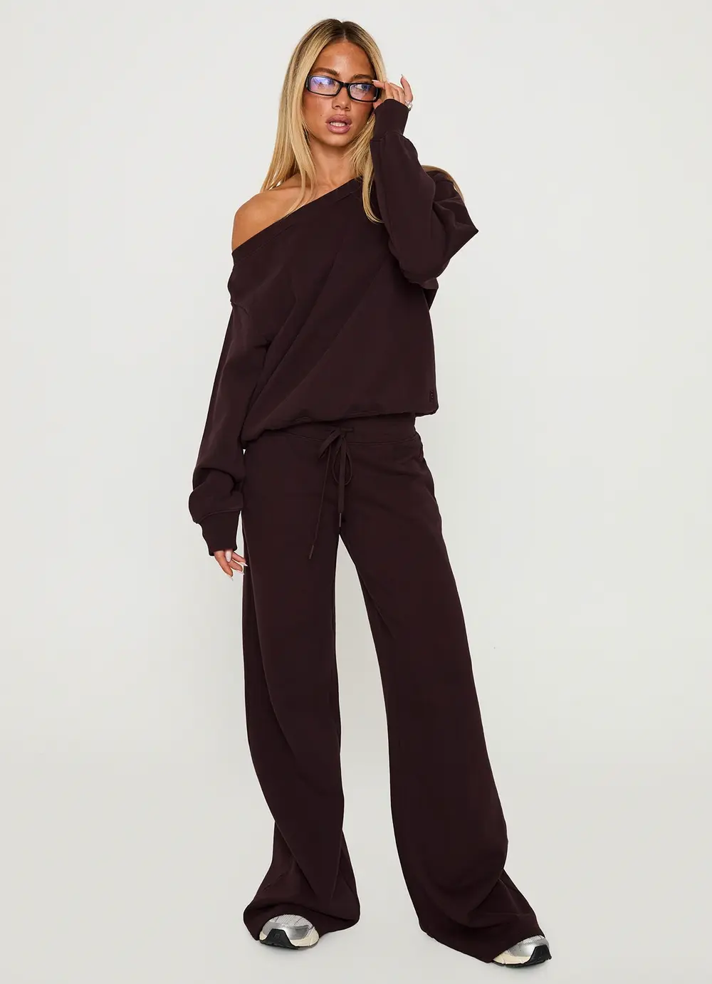 Dodie Wide Leg Pants Washed Brown