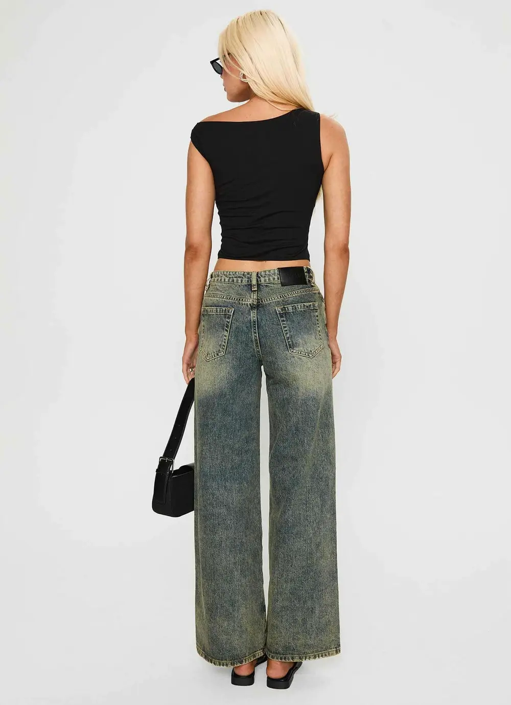 Mellowed Out Low Rise Straight Leg Jeans Antique Wash