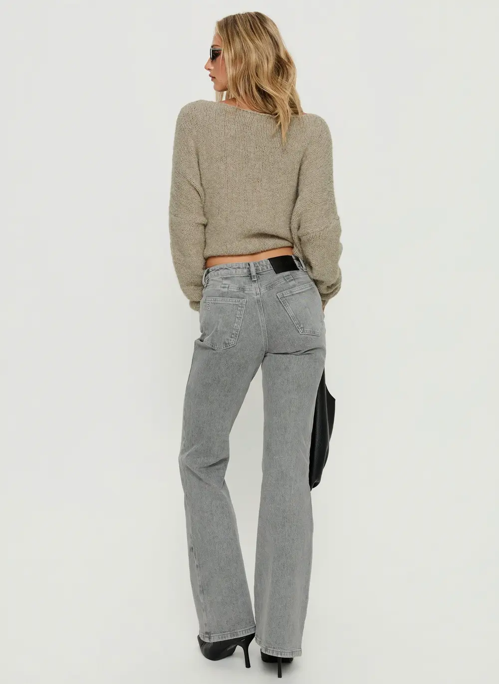 Magic Mirror Mid Rise Bootleg Jeans Washed Grey