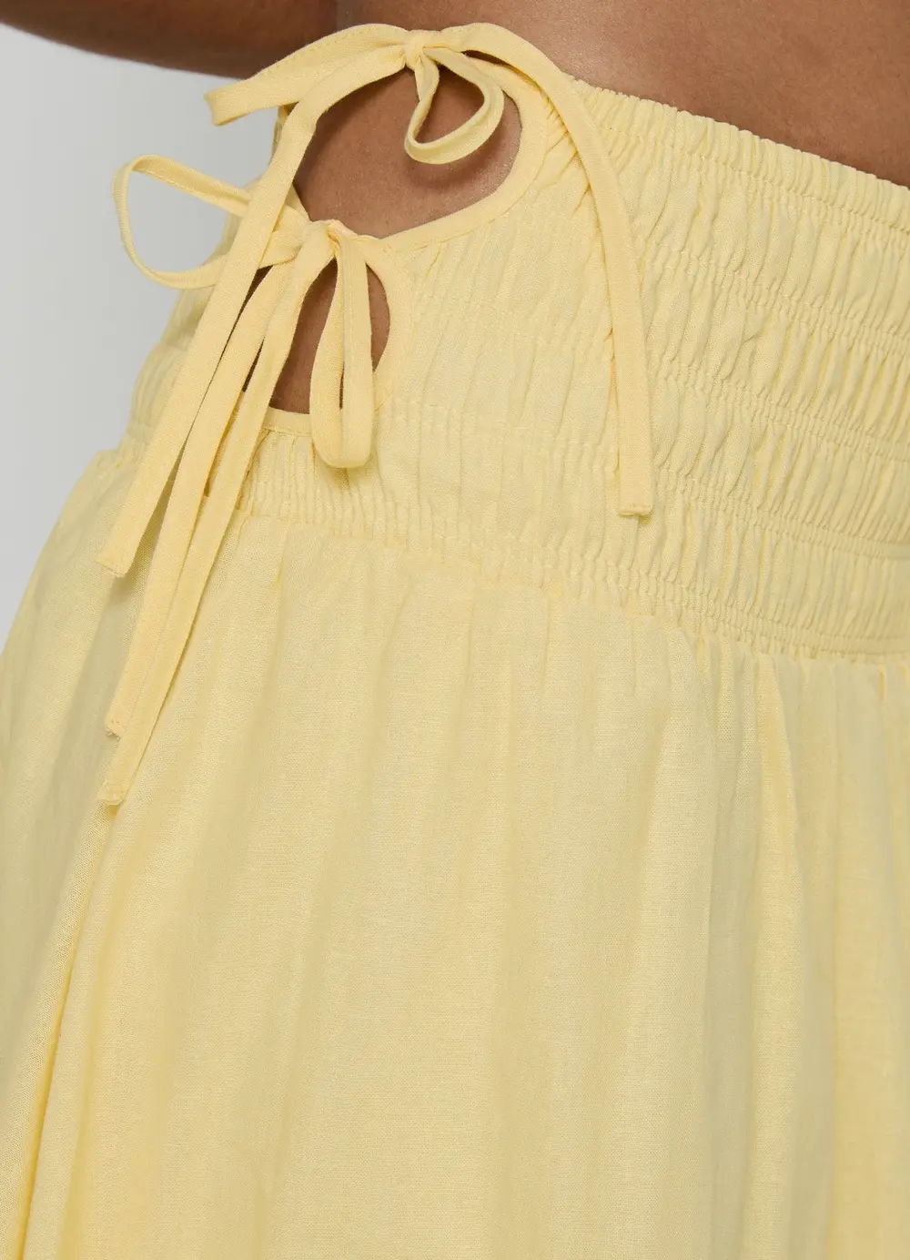 Vence Ruched Maxi Skirt Lemon Yellow