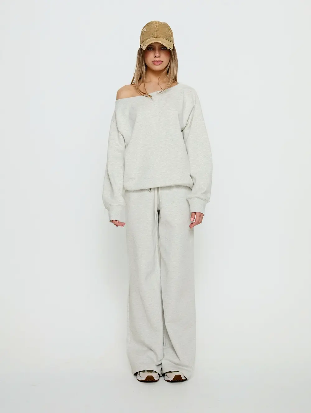 Dodie Wide Leg Pants Grey Marle