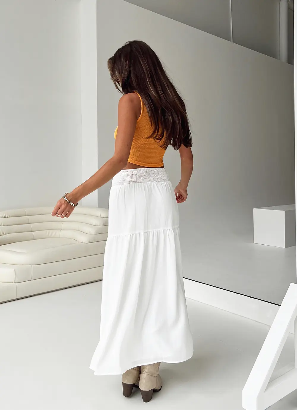 Dion Maxi Skirt White
