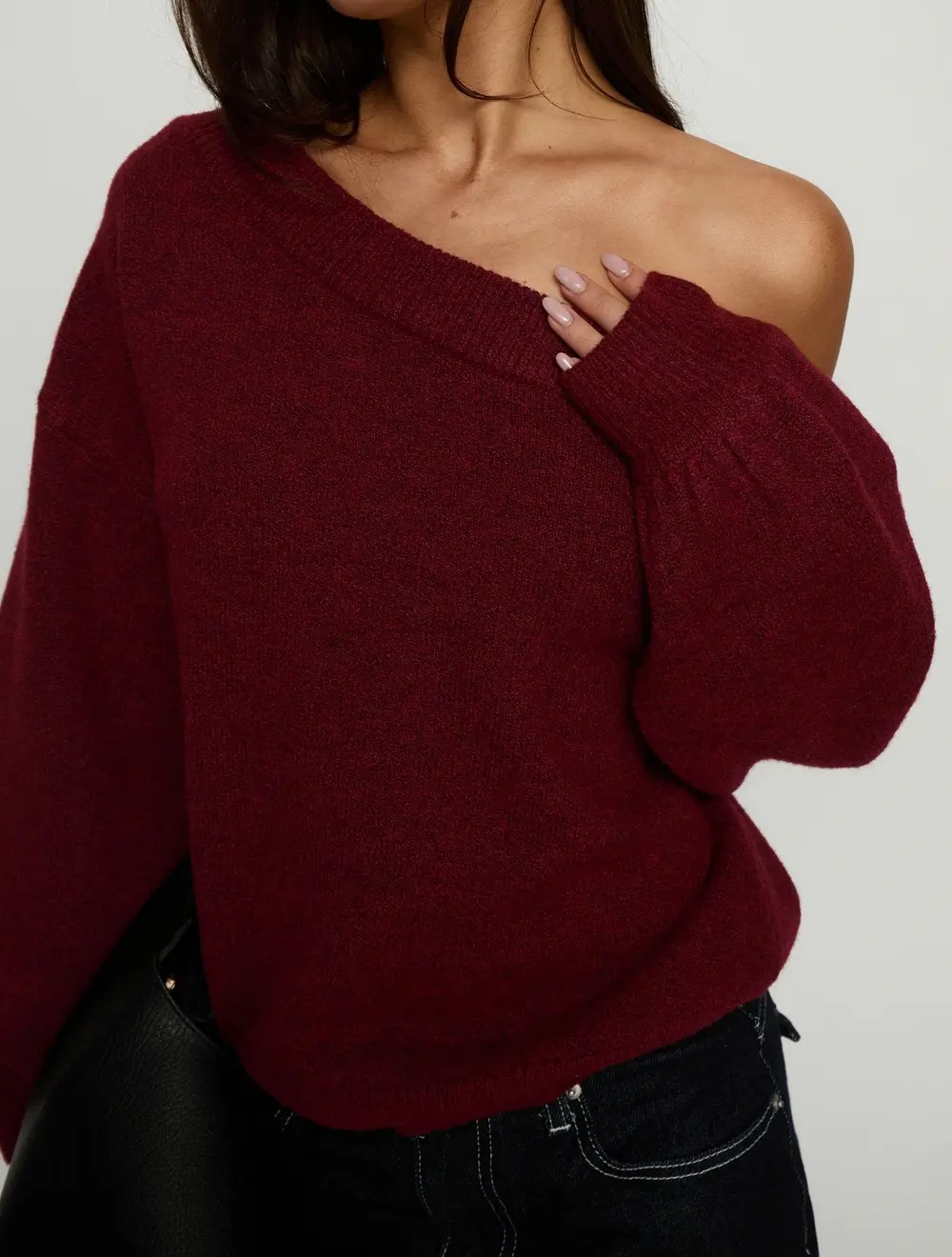 Noble Off The Shoulder Sweater Red