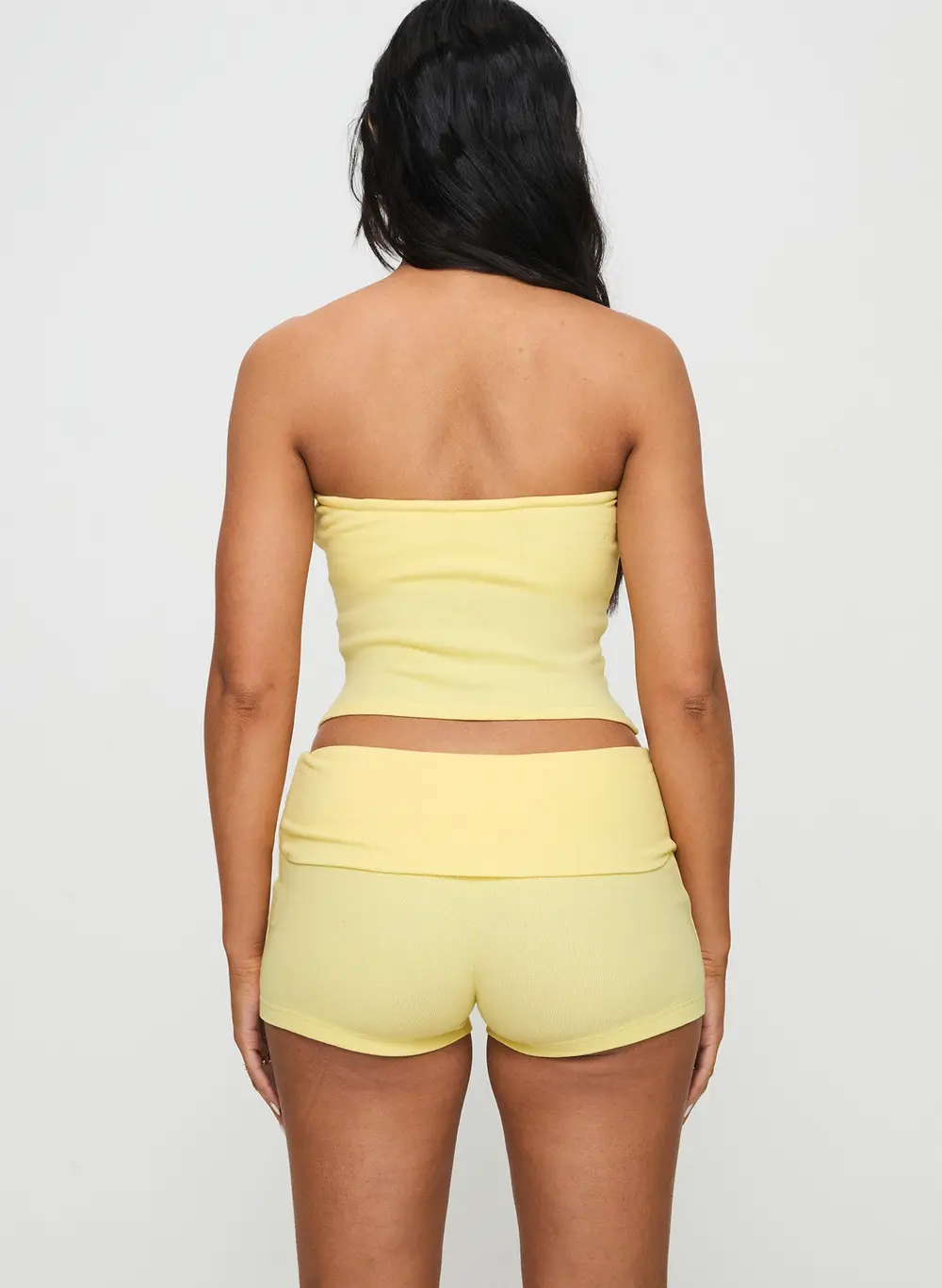 Baseline Low Rise Rib Shorts Yellow