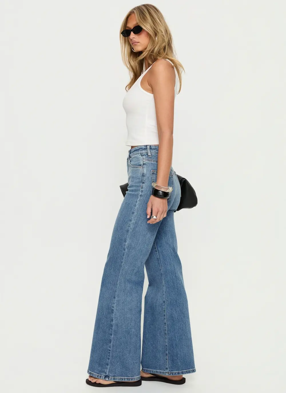 Thearlie High Rise Flared Jeans Mid Blue Wash