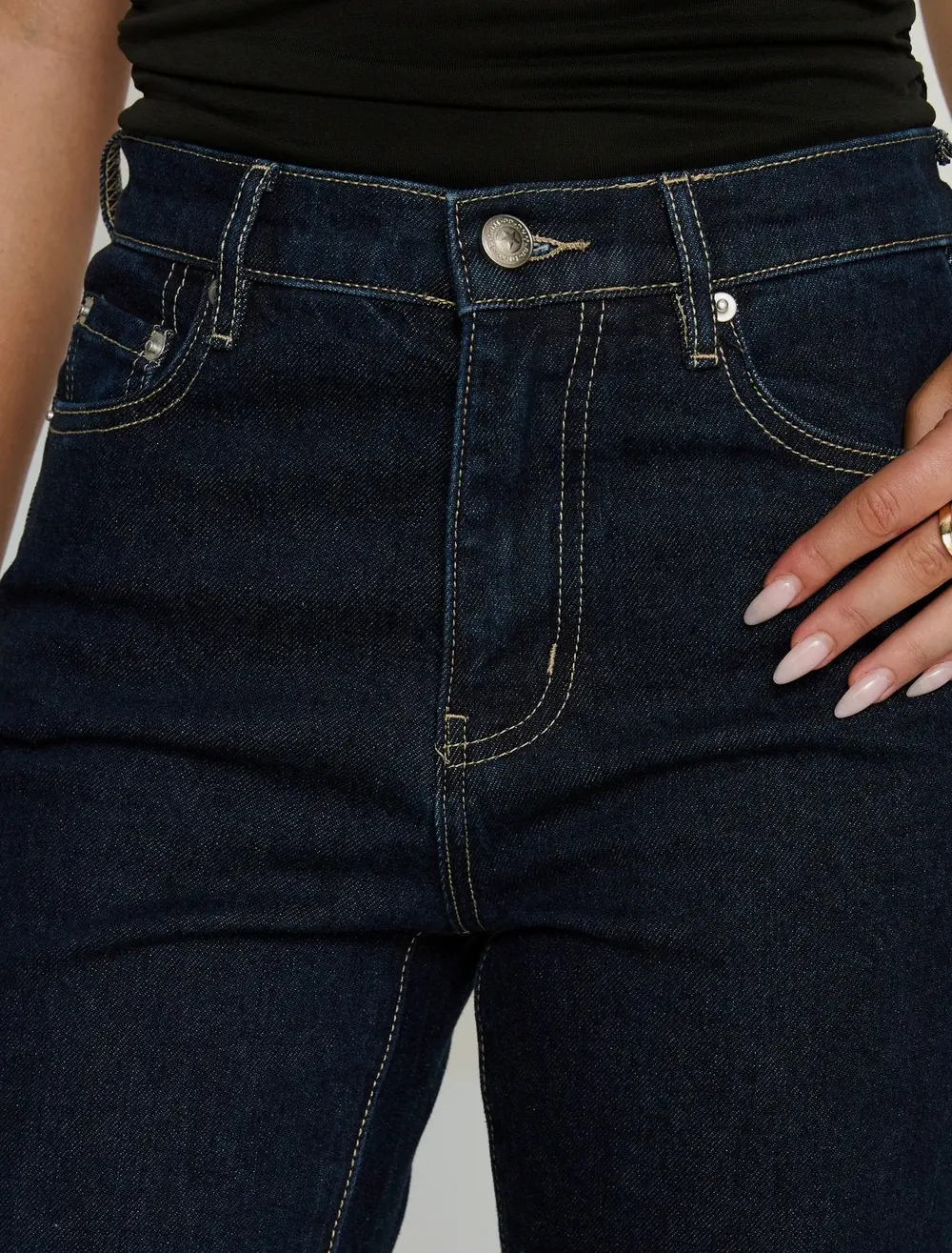 Cindee High Rise Cropped Jeans Raw Indigo