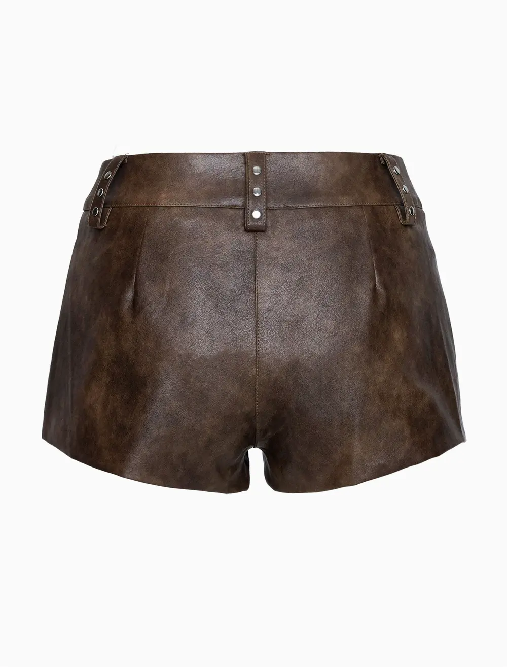 Kenickie Stud Micro Shorts Brown