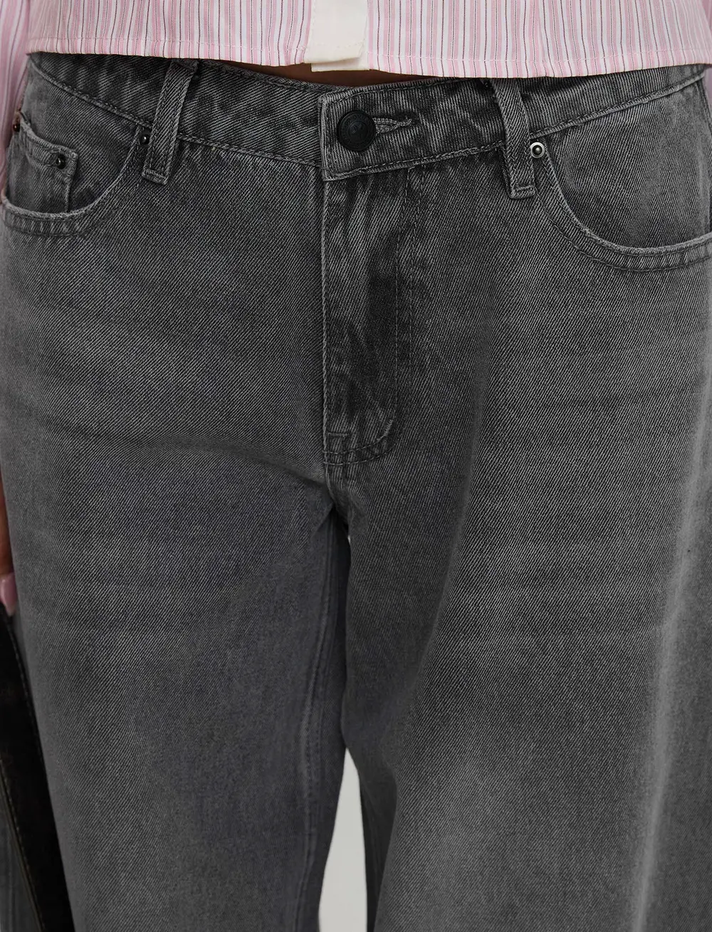 Ramos Low Rise Wide Leg Jeans Grey Wash