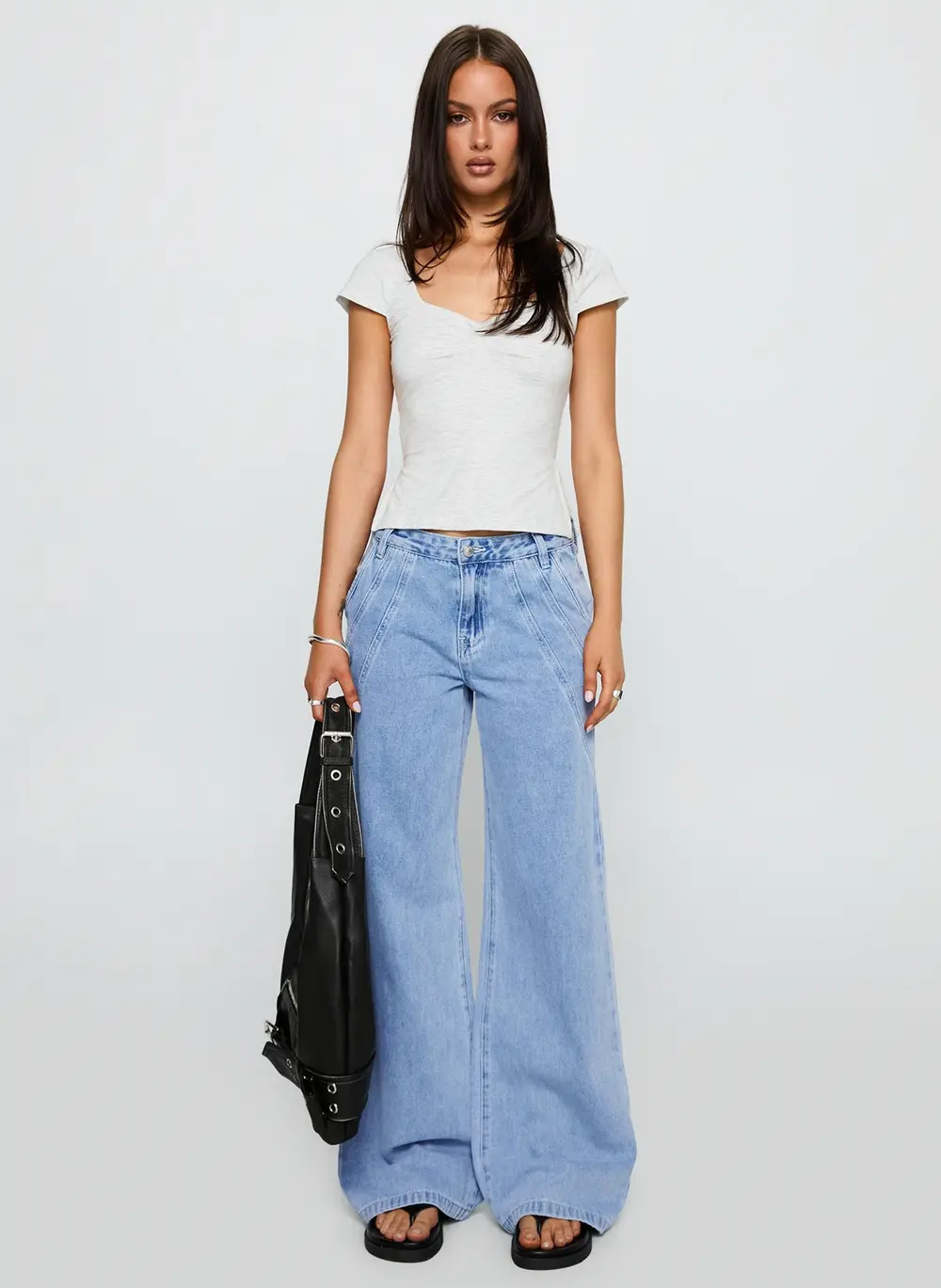 Reaper Mid Rise Baggy Jeans Light Blue Wash