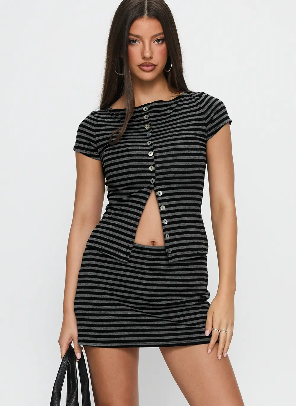Brennah Jersey Mini Skort Stripe