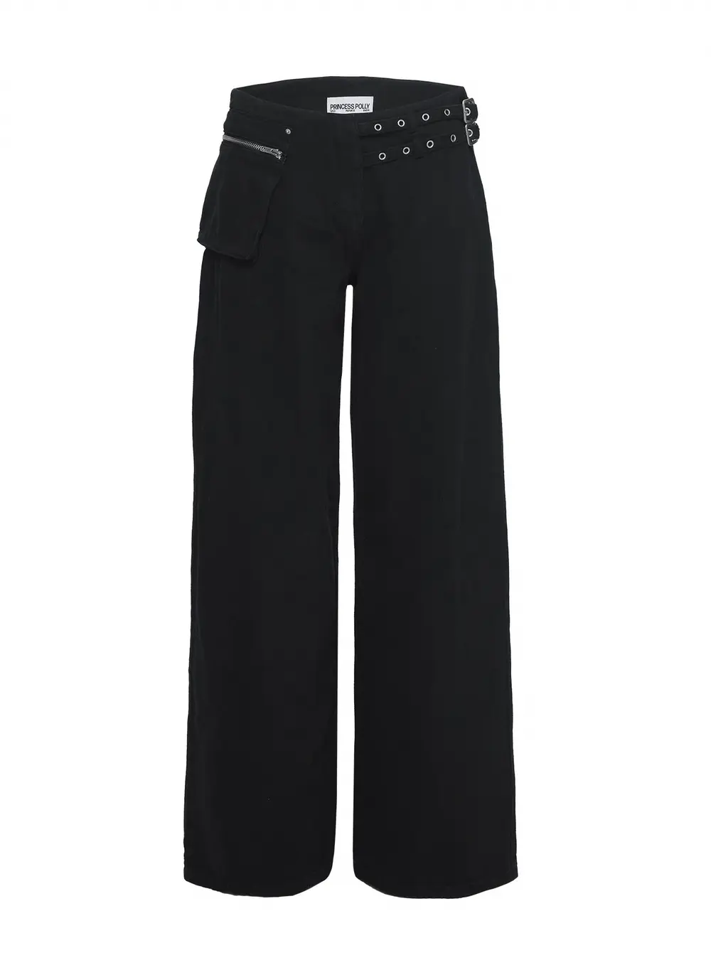 Paltrow Mid Rise Wide Leg Cargo Jeans Black