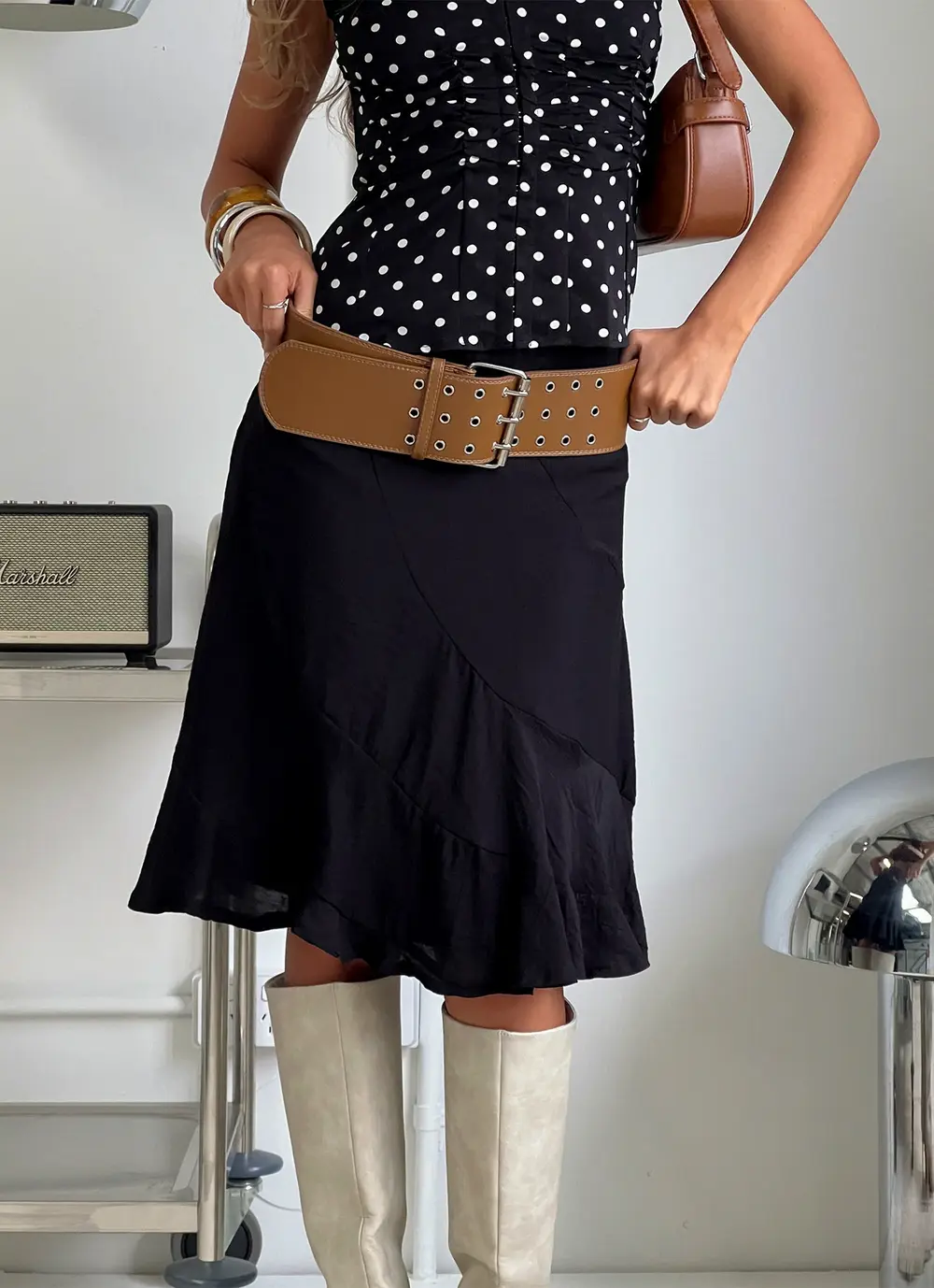 With Kindness Midi Skirt Black