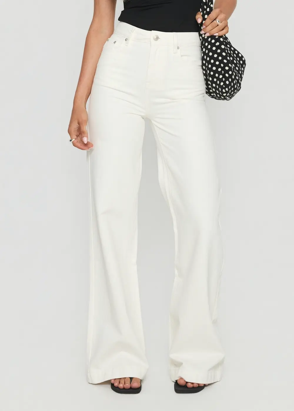 Goldie High Rise Wide Leg Jeans White