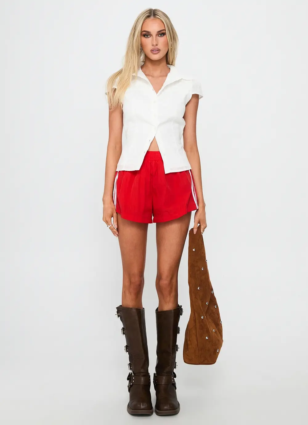 Borderline Track Short Red / White