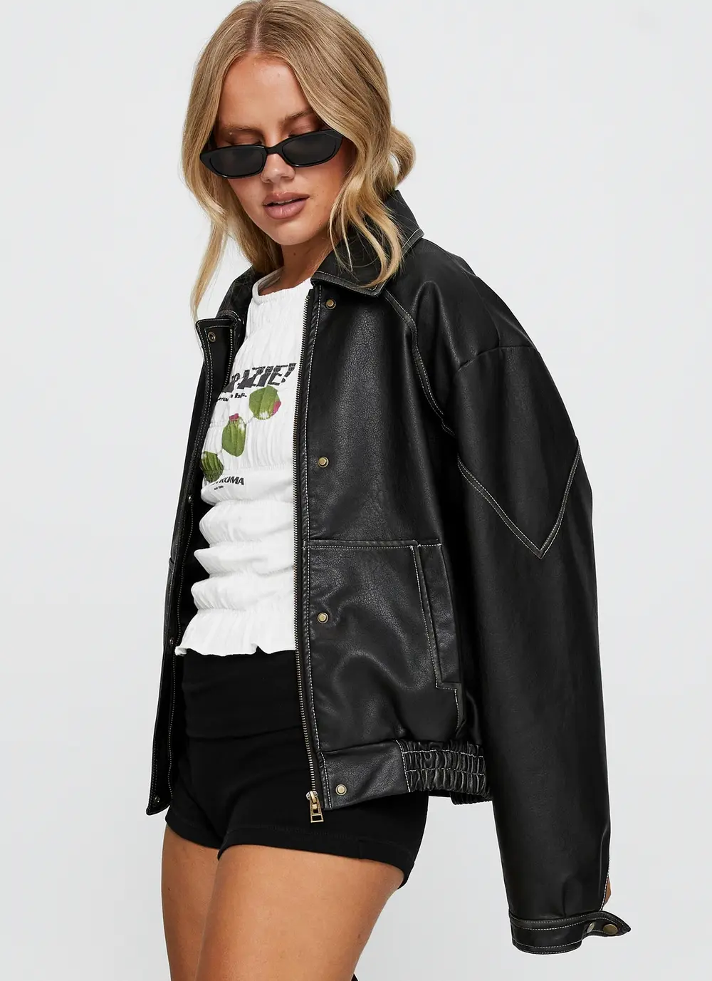 Jaxton Faux Leather Jacket Black