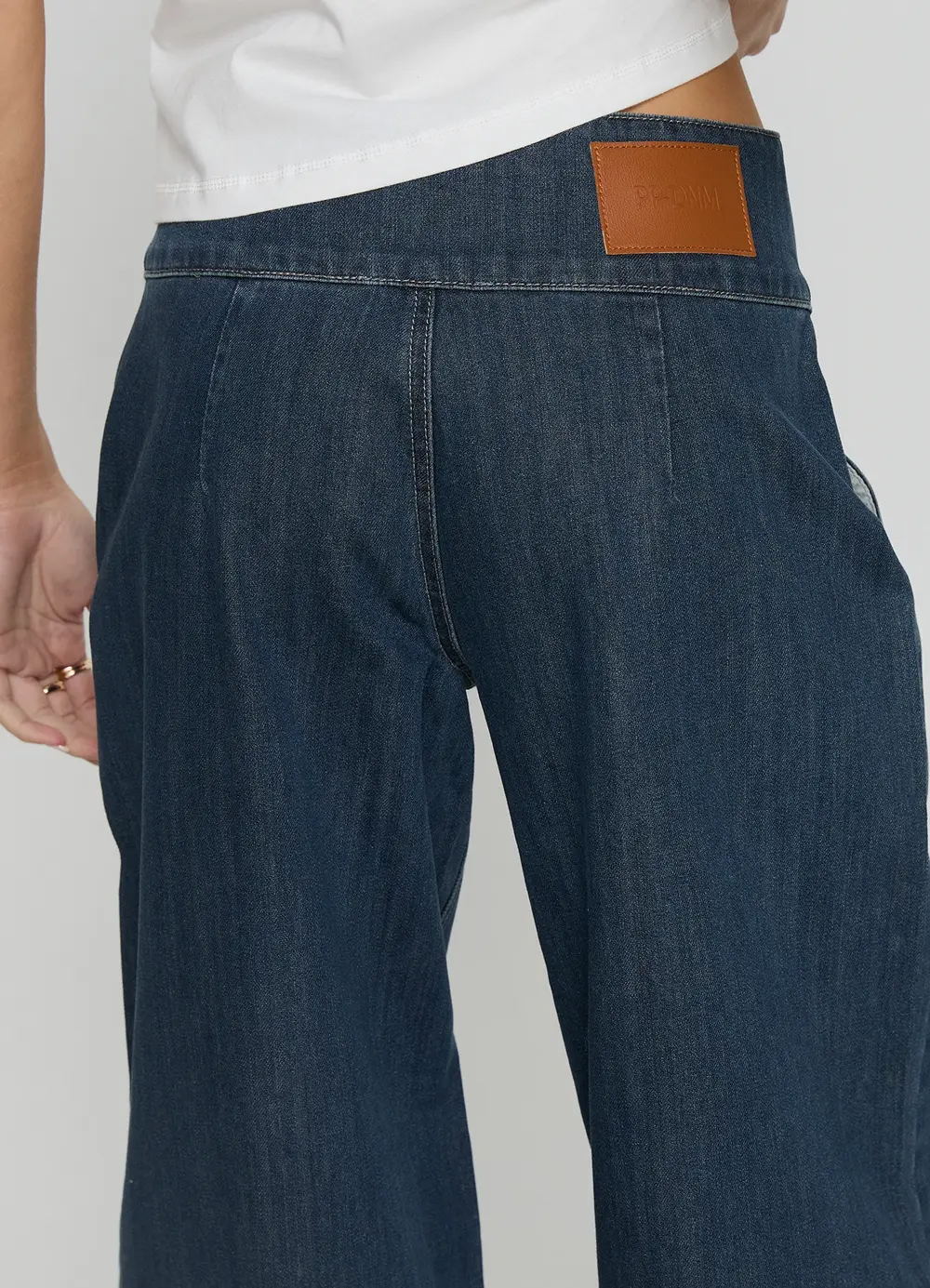 Nikoletta Foldover Jeans Dark Wash / Check