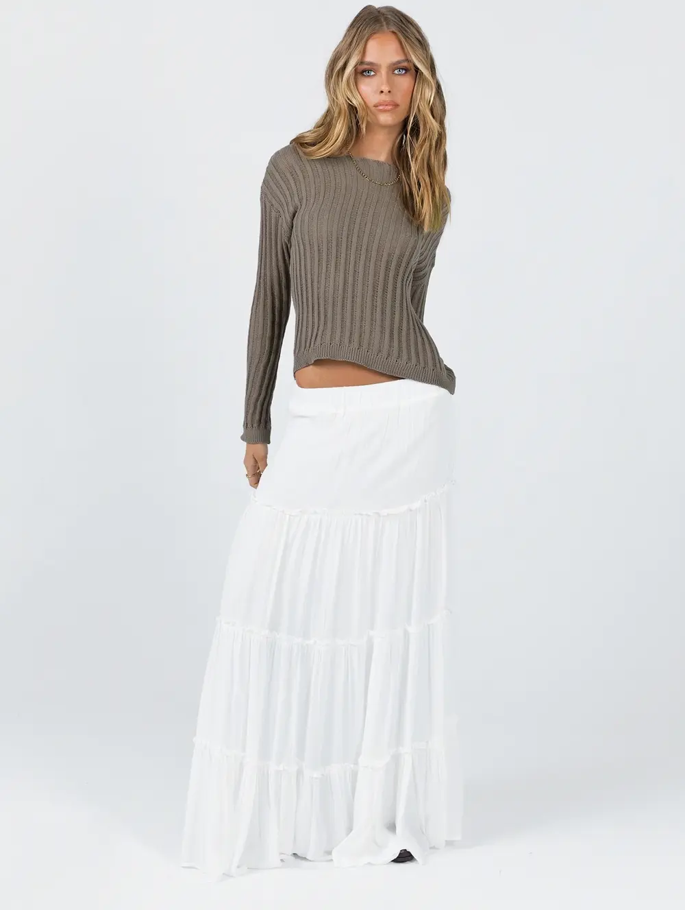 Miriah Maxi Skirt White Low Impact