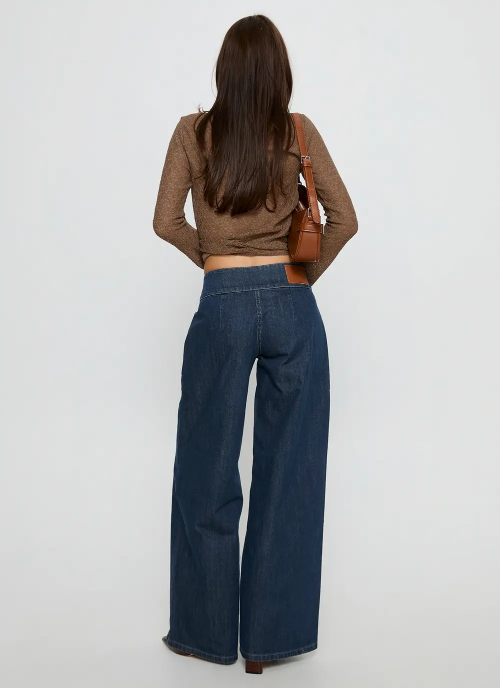 Unwritten Mid Rise Wide Leg Jeans Dark Blue Wash