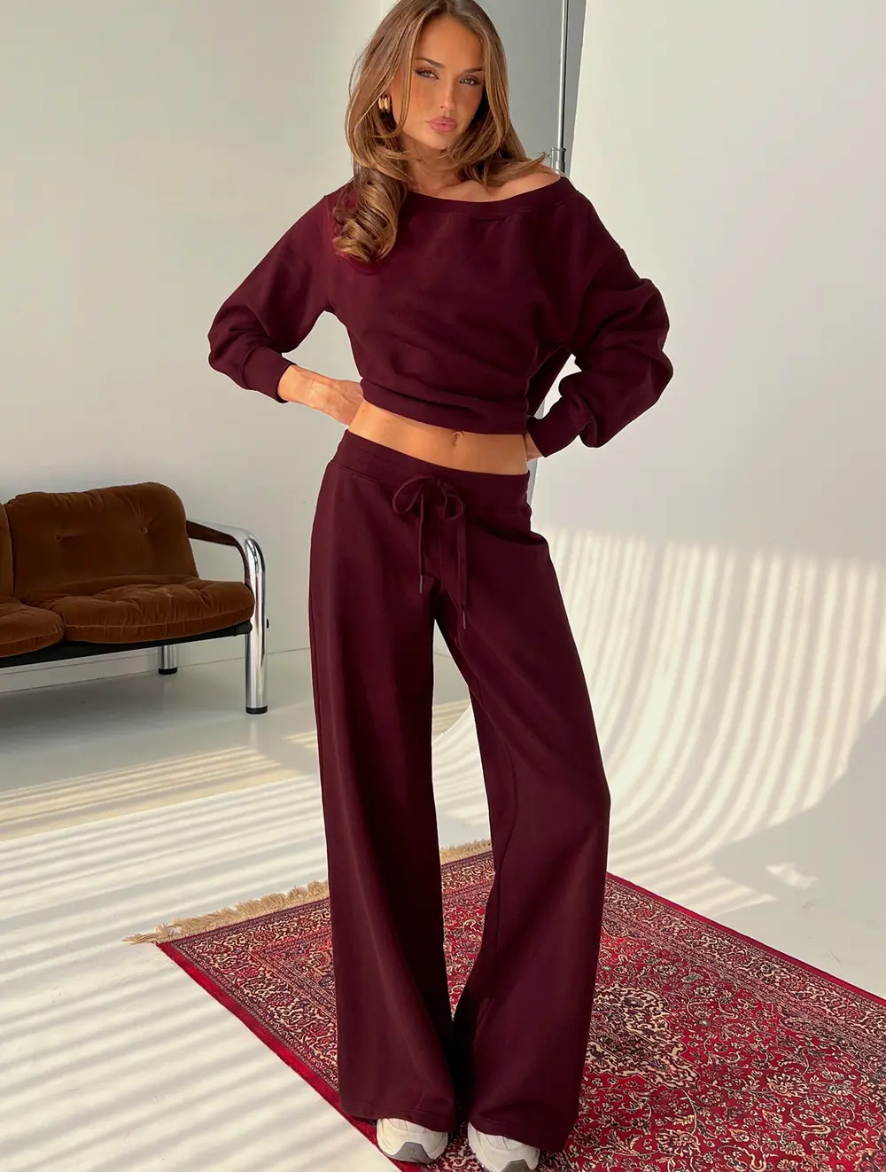 Dodie Wide Leg Pants Washed Currant